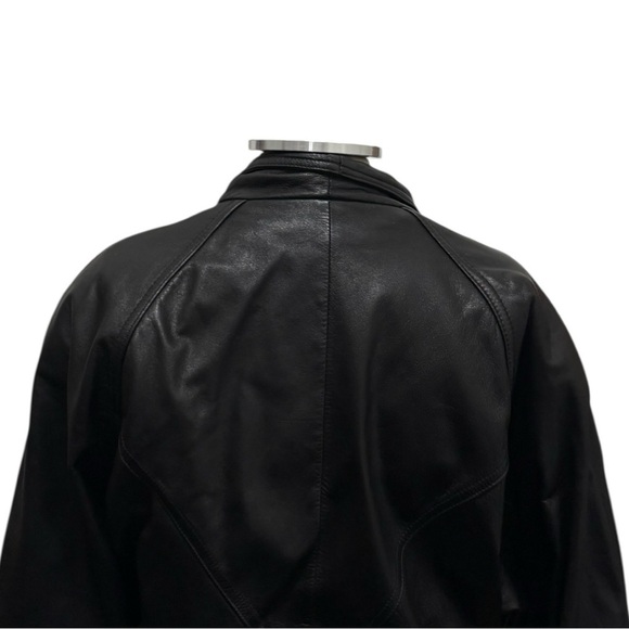 Vintage Wilsons Retro 80s Bomber Moto Leather Jacket Size Small - Picture 7 of 11